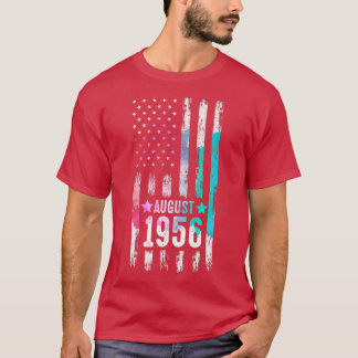 66 Jahre alt, August 1956 Amerikanische Flagge 66. T-Shirt