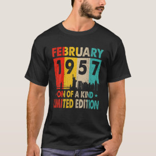 66 Jahre alt Vintager Februar 1957 Geburtstag Männ T-Shirt