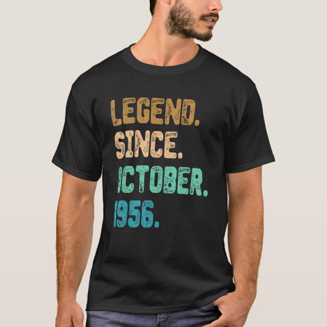 66 Jahre alte Legende seit Oktober 1956 66. Birthd T-Shirt (Vorderseite)