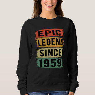66 Jahre alter Tag 1959 Epische Legende 66. Geburt Sweatshirt