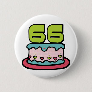 66 Jährig-Geburtstags-Kuchen Button