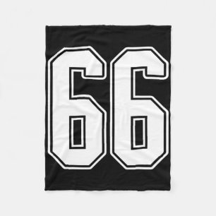 #66 White Kontur Number 66 Sports Fan Jersey Styl Fleecedecke