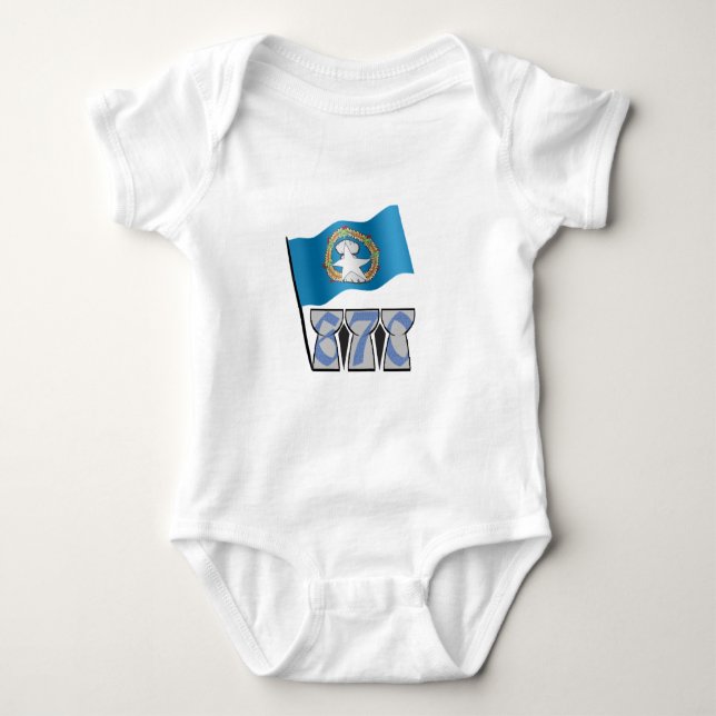 670 mit Flagge Baby Strampler (Vorderseite)