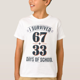 67+33 Retro-Mathe-Gleichung der Schule 100. Tag de T-Shirt