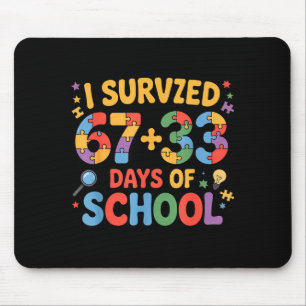 67 33 Tage Schule Cooles Design Mousepad