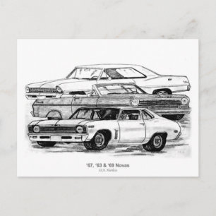 67, 63, 69 Novas - BW an der Grenze Postkarte