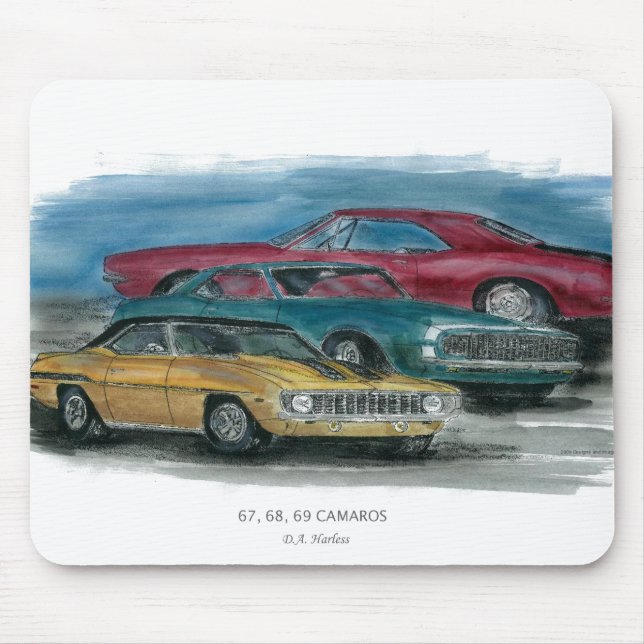 67, 68, 69 Camaro Mausunterlage Mousepad (Vorne)