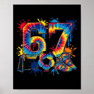 67 6 7 67 6-7 Meme Kostüme Eiscreme tropft Fußball Poster