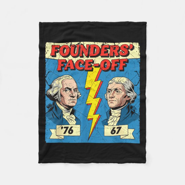 67 76 George Washington Thomas Jefferson Geschicht Fleecedecke (Vorderseite)
