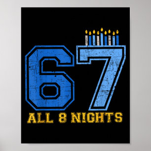 67 Alle 8 Nächte Chanukka Jüdisch Chanukkah Sechs  Poster