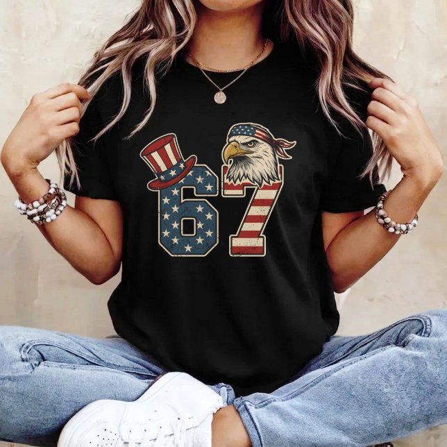 67 American Flag Eagle 4th of July Patriotic T-Shirt (Von Creator hochgeladen)