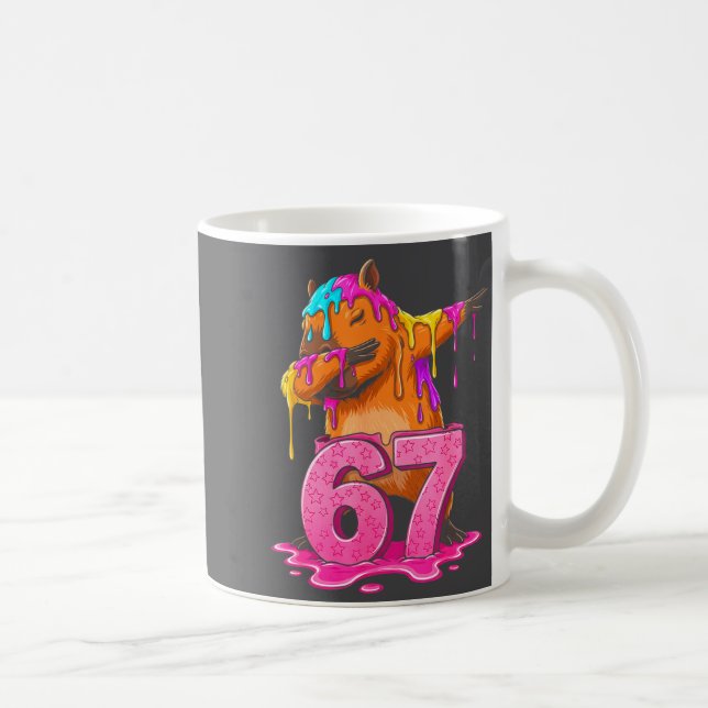 67 Animals Funny 67 Brainrot Youth Kids Capybara 6 Kaffeetasse (Rechts)
