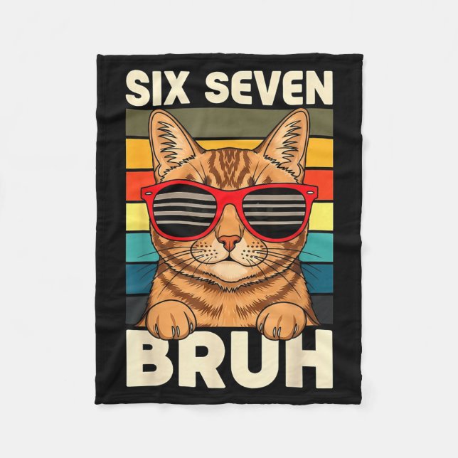 67 Animals Funny 67 Brainrot Youth Kids Cat 67  Fleecedecke (Vorderseite)