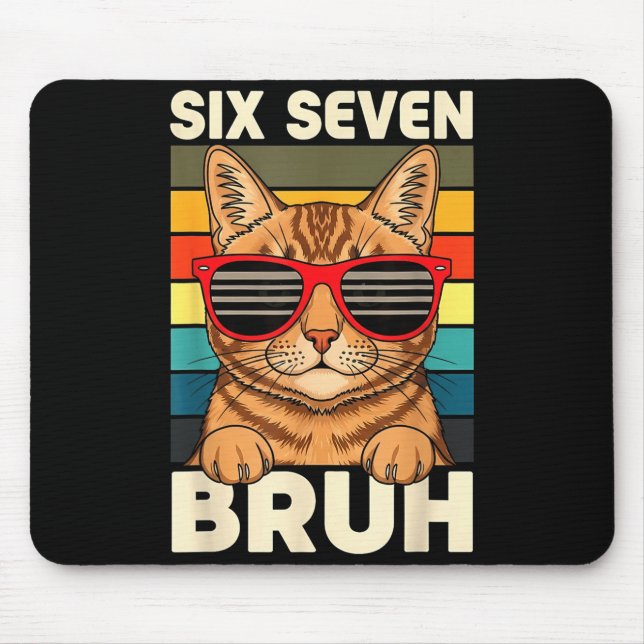 67 Animals Funny 67 Brainrot Youth Kids Cat 67  Mousepad (Vorne)