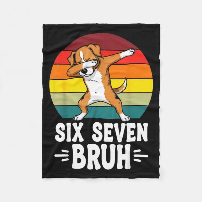 67 Animals Funny 67 Brainrot Youth Kids Dog 67  Fleecedecke (Vorderseite)