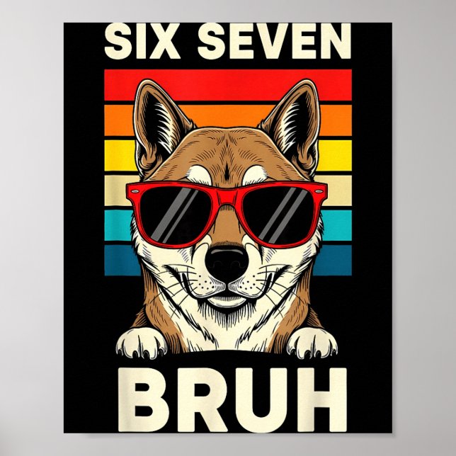 67 Animals Funny 67 Brainrot Youth Kids Dog 67  Poster (Vorne)