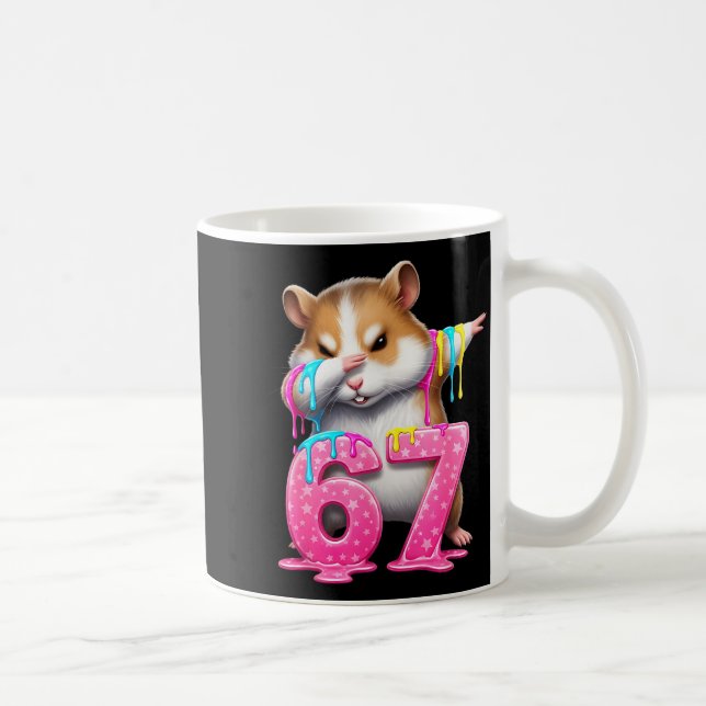 67 Animals Funny 67 Brainrot Youth Kids Hamster 67 Kaffeetasse (Rechts)