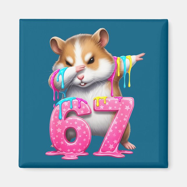 67 Animals Funny 67 Brainrot Youth Kids Hamster 67 Magnet (Vorne)