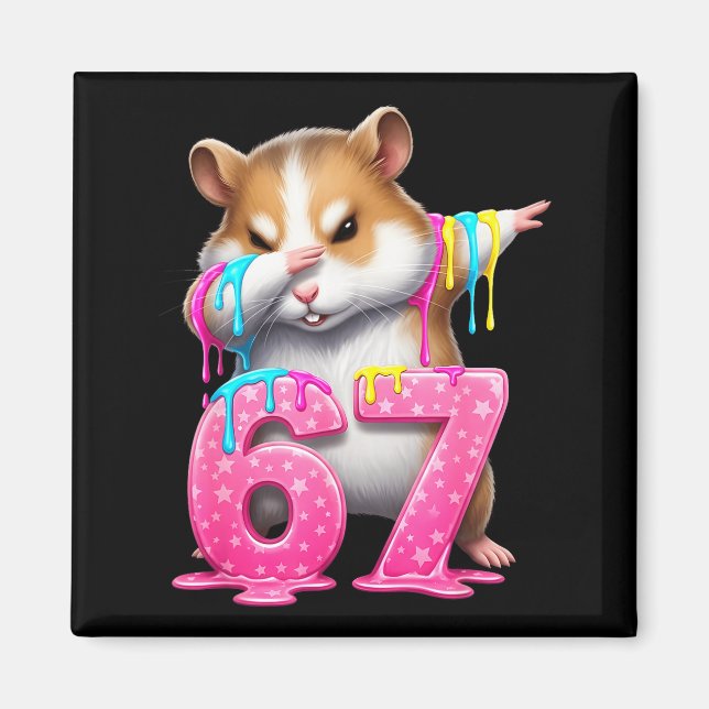 67 Animals Funny 67 Brainrot Youth Kids Hamster 67 Magnet (Vorne)