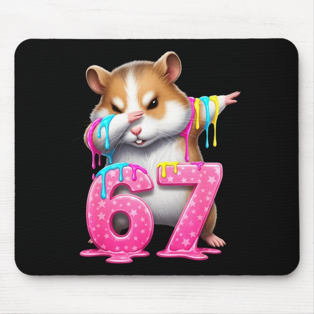 67 Animals Funny 67 Brainrot Youth Kids Hamster 67 Mousepad (Vorne)