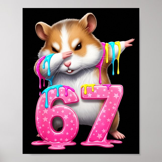 67 Animals Funny 67 Brainrot Youth Kids Hamster 67 Poster (Vorne)