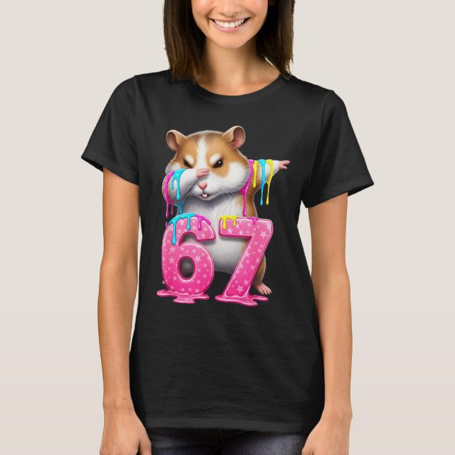 67 Animals Funny 67 Brainrot Youth Kids Hamster 67 T-Shirt (Vorderseite)