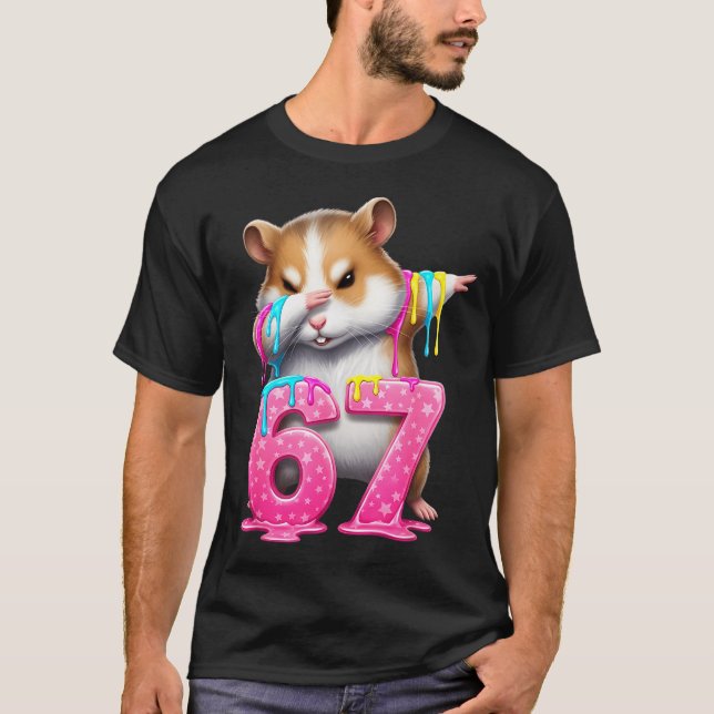 67 Animals Funny 67 Brainrot Youth Kids Hamster 67 T-Shirt (Vorderseite)