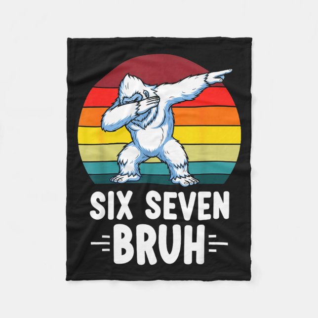 67 Animals Funny 67 Brainrot Youth Kids Yeti 67  Fleecedecke (Vorderseite)