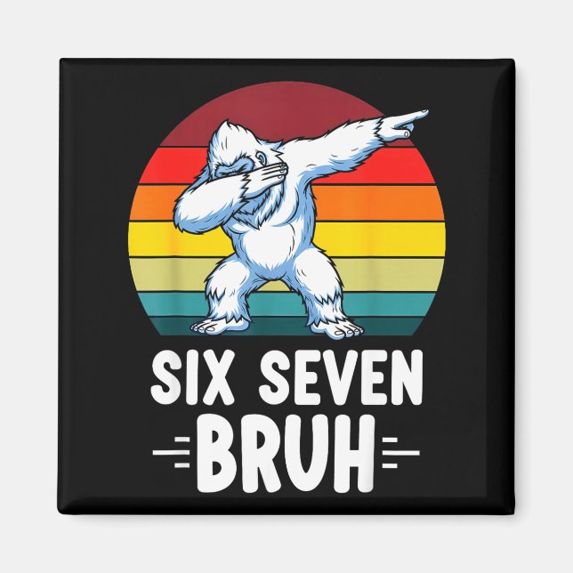 67 Animals Funny 67 Brainrot Youth Kids Yeti 67  Magnet (Vorne)