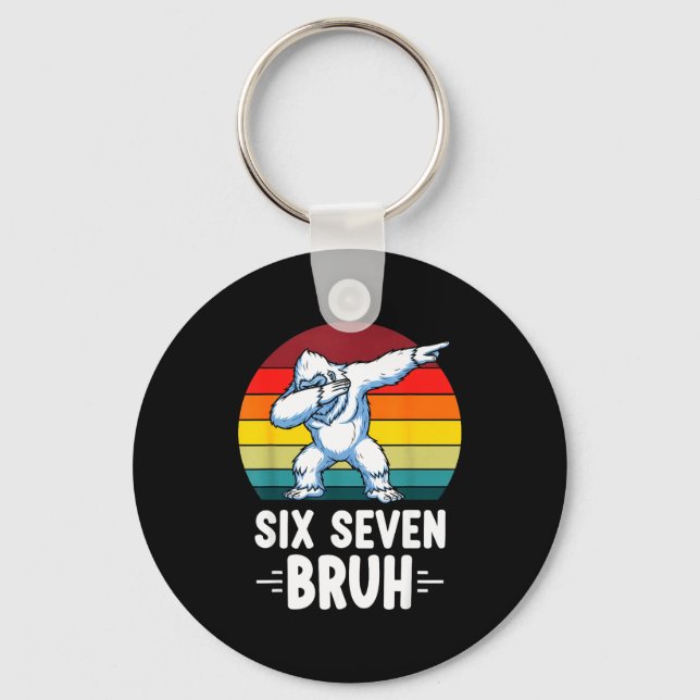 67 Animals Funny 67 Brainrot Youth Kids Yeti 67  Schlüsselanhänger (Vorderseite)