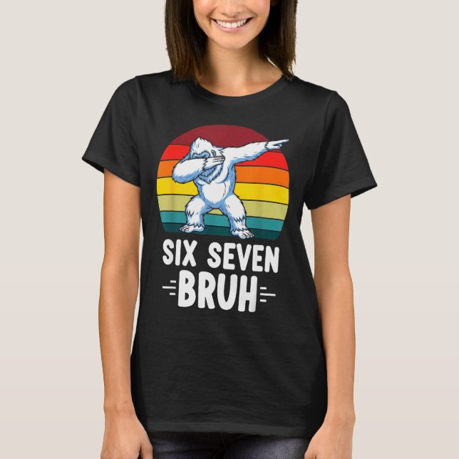 67 Animals Funny 67 Brainrot Youth Kids Yeti 67  T-Shirt (Vorderseite)