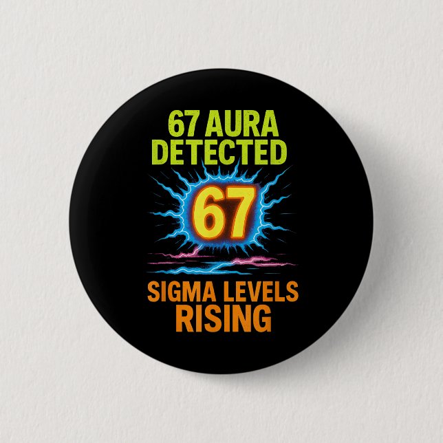67 Aura erkannt Sigma-Level steigen Sechs Sieben R Button (Vorderseite)