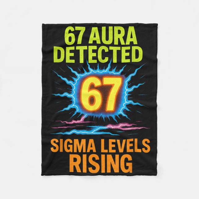 67 Aura erkannt Sigma-Level steigen Six Seven Riz Fleecedecke (Vorderseite)