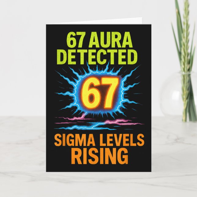 67 Aura erkannt Sigma-Level steigen Six Seven Riz Karte (Vorderseite)