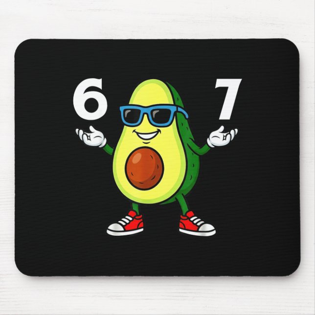 67 Avocado 6 7 Lustig Cool Six Seven Meme Cartoon  Mousepad (Vorne)
