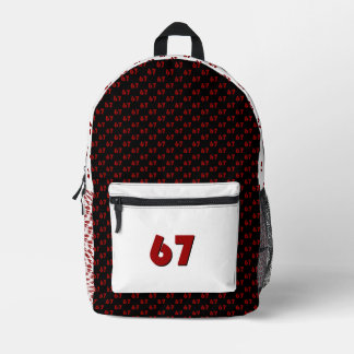 "67" Back Pack Bedruckter Rucksack