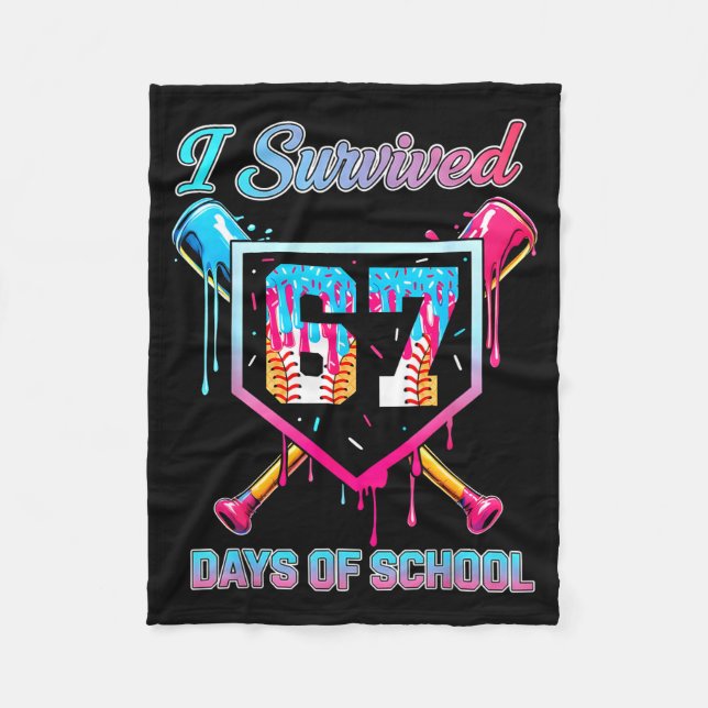 67 Baseball Ice Cream Drip Six Seven Meme Teachers Fleecedecke (Vorderseite)