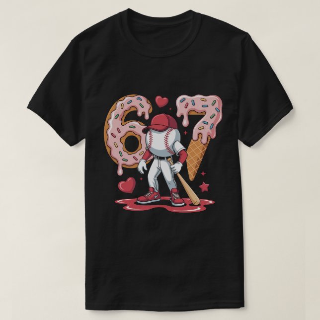 67 Baseball Meme Shirt - Ice Cream Drip 6-7 Jugend (Design vorne)