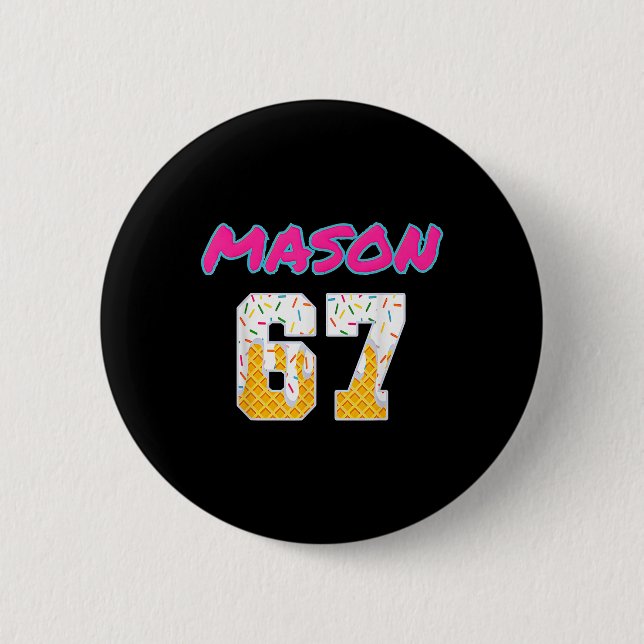 67 Baseball-Meme-Slang viraler Trend  Button (Vorderseite)
