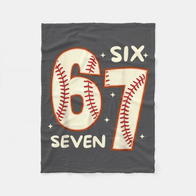 67 Baseball Six Seven 6 7 Meme Kids 67 Teen Boys 6 Fleecedecke (Vorderseite)