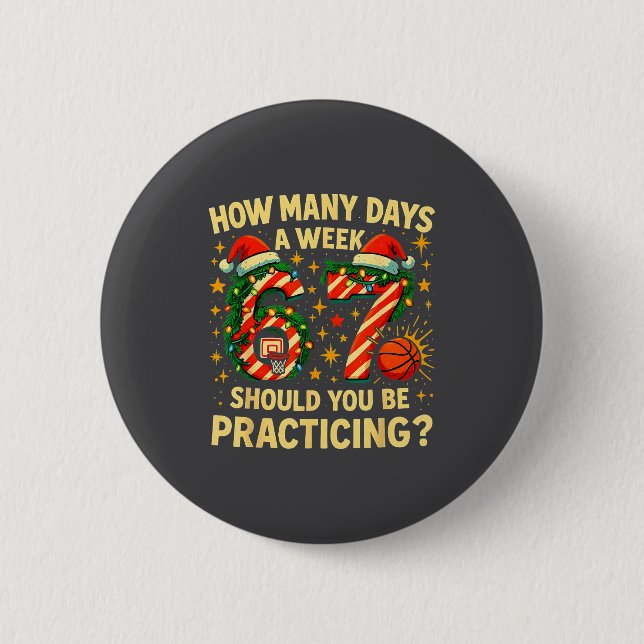 67 Basketball Christmas Funny Practice Meme Gift  Button (Vorderseite)