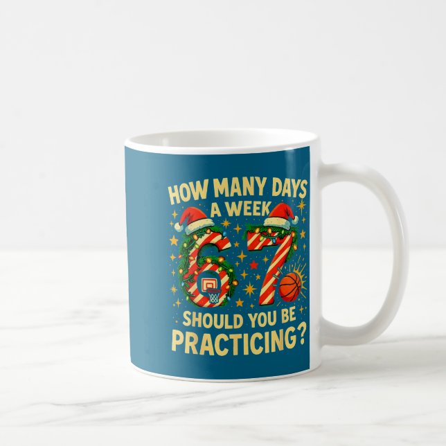 67 Basketball Christmas Funny Practice Meme Gift  Kaffeetasse (Rechts)