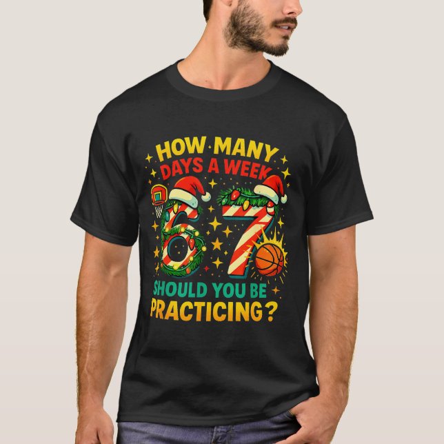 67 Basketball Christmas Funny Practice Meme Gift  T-Shirt (Vorderseite)