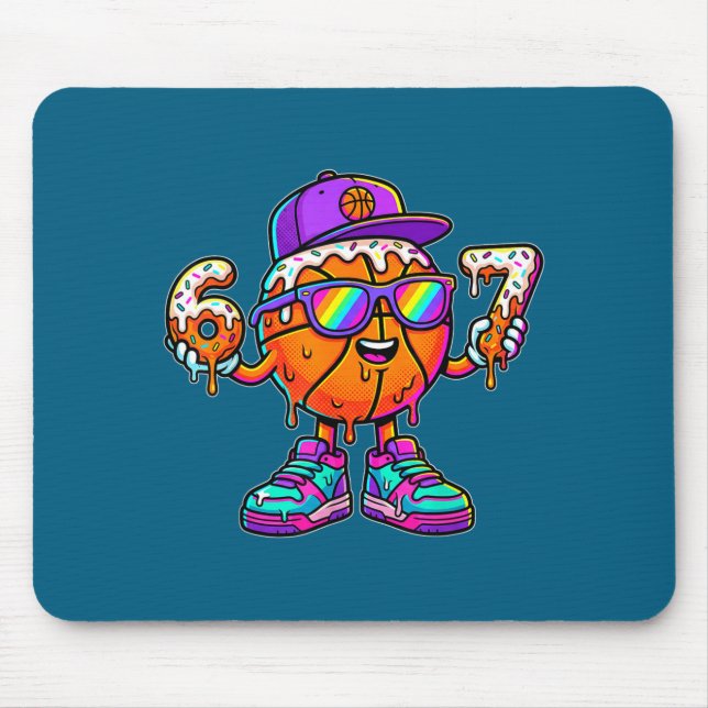 67 Basketball Drip Six Seven Funny Meme Gen Alpha  Mousepad (Vorne)
