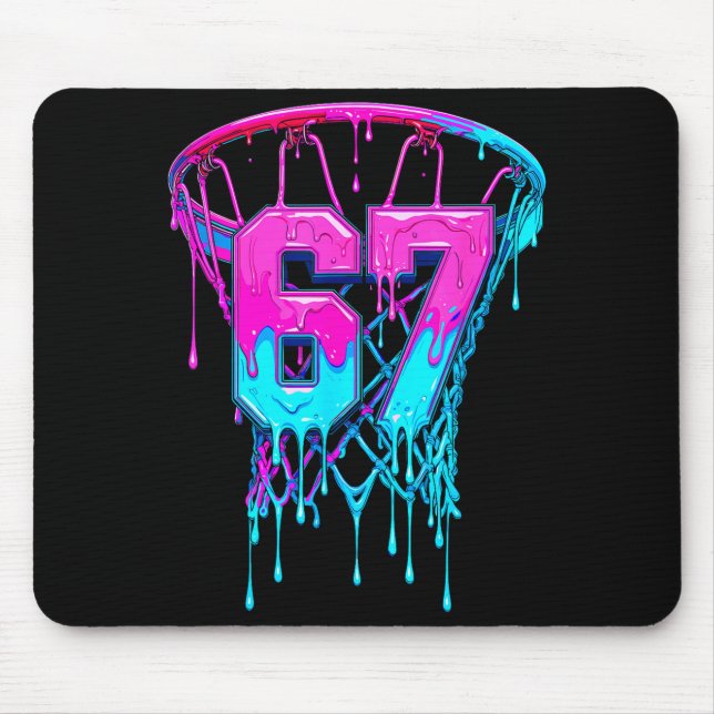 67 Basketball Drip Six Seven Funny  Mousepad (Vorne)
