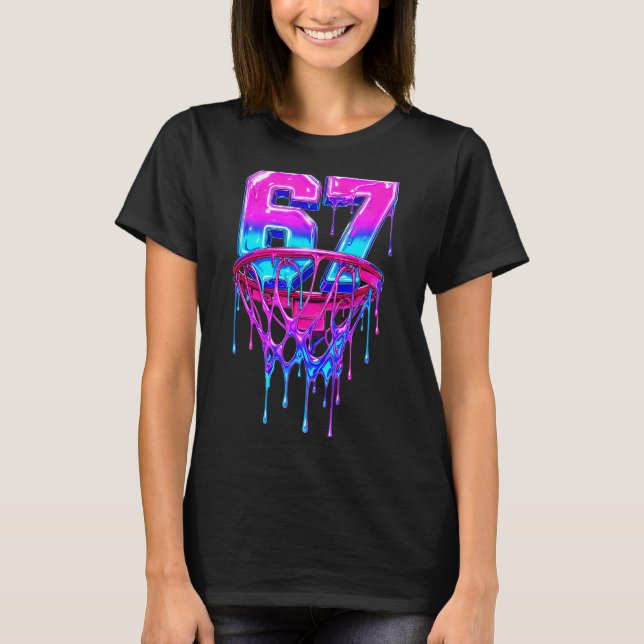 67 Basketball Drip Six Seven Lustig  T-Shirt (Vorderseite)