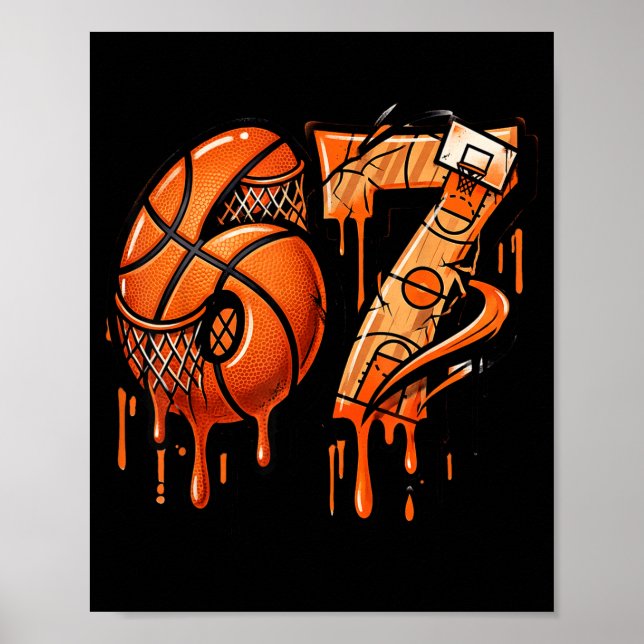67 Basketball Eiscreme tropft Six Seven  Poster (Vorne)