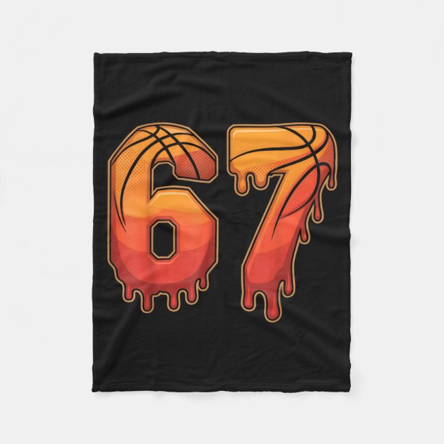 67 Basketball Gen Alpha Slang Kids Drip Six Seven  Fleecedecke (Vorderseite)
