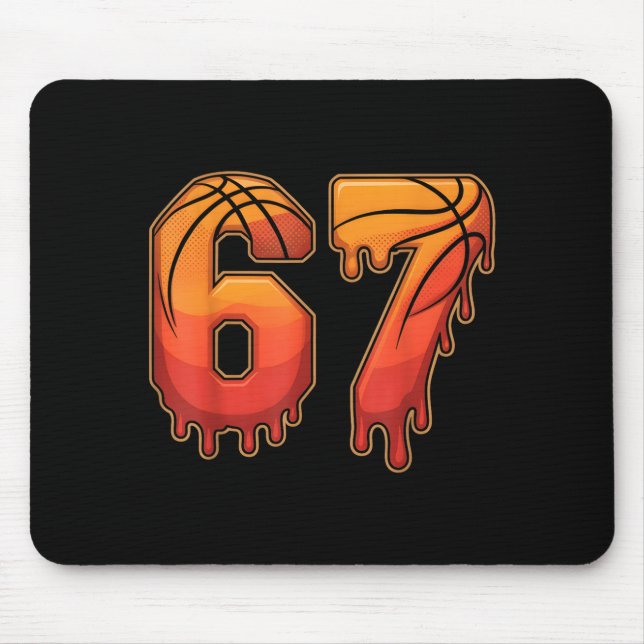 67 Basketball Gen Alpha Slang Kids Drip Six Seven  Mousepad (Vorne)