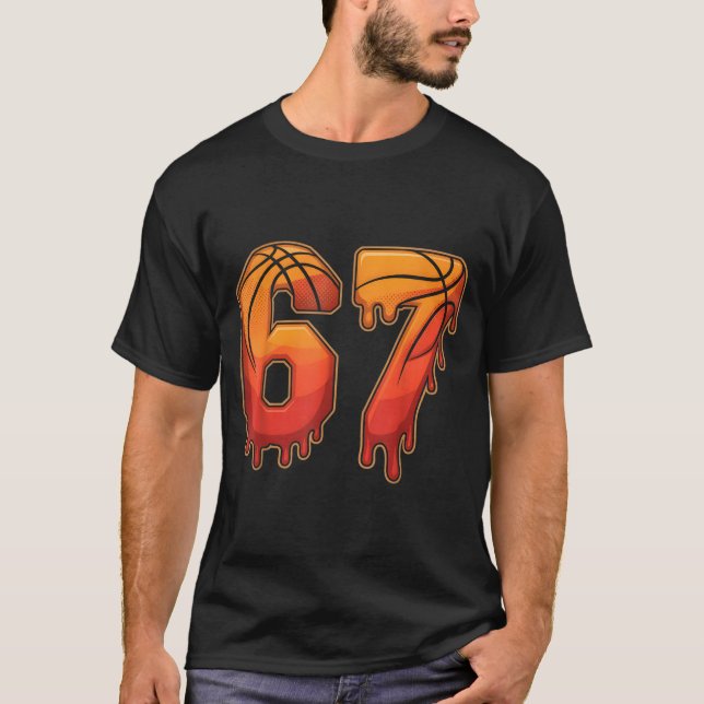 67 Basketball Gen Alpha Slang Kids Drip Six Seven  T-Shirt (Vorderseite)